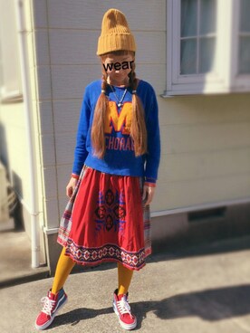 「あちゃちゅむ」｜「アイテム（ニットキャップ/ビーニー）」を使った、ohanaさん（レディース・161cm）の冬コーディネート