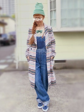 「ピクニック」｜「アイテム（その他アウター）」を使った、ohanaさん（レディース・161cm）の春コーディネート