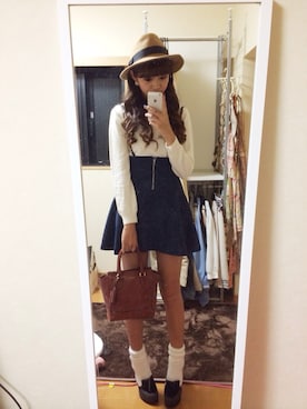 「MERCURYDUO（マーキュリーデュオ）のアイテム（帽子）」を使った、MASAEさん（レディース・168cm）の秋コーディネート