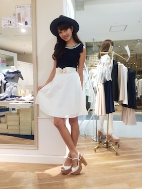 「MIIA（ミーア）のアイテム（帽子）」を使った、MASAEさん（レディース・168cm）の春コーディネート