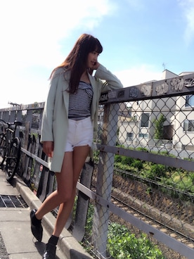 「チェスター」｜「アイテム（パンツ）」を使った、MASAEさん（レディース・168cm）の春コーディネート