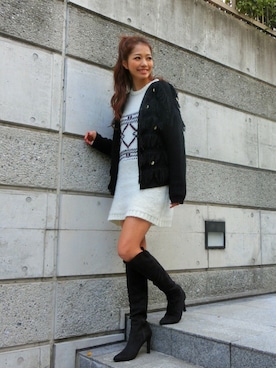 「Vicente（ヴィセンテ）のアイテム（その他アウター）」を使った、MASAEさん（レディース・168cm）の冬コーディネート