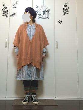 「アイテム（シャツワンピース）」を使った、hanaさん（レディース・154cm・40代）の冬コーディネート