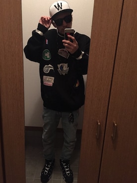 「WINFIELD CAPS（ウィンフィールドキャップス）のアイテム（キャップ）」を使った、kemuri styleさん（メンズ・175cm）の冬コーディネート