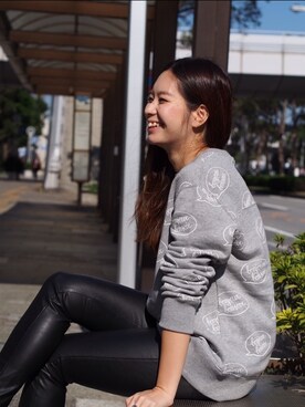 「撮影」｜「アイテム（スウェット）」を使った、hikaruさん（レディース・158cm）の春コーディネート