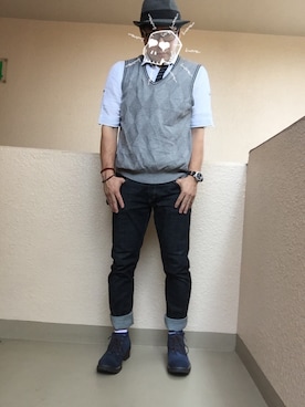 「QUENCHLOUD（クエンチラウド）のアイテム（トップス）」を使った、Ren Saitoさん（メンズ・168cm）の秋コーディネート