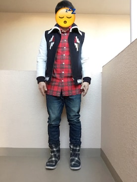 「QUENCHLOUD（クエンチラウド）のアイテム（ジャケット/アウター）」を使った、Ren Saitoさん（メンズ・168cm）の冬コーディネート