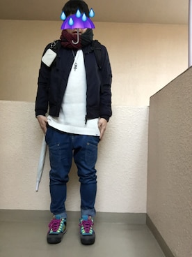 「ロングニット」｜「アイテム（その他）」を使った、Ren Saitoさん（メンズ・168cm）の冬コーディネート