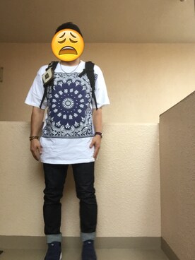 「knock through abstraction（ノックスルーアブストラクション）のアイテム」を使った、Ren Saitoさん（メンズ・168cm）の夏コーディネート