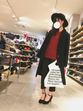 「Honeys（ハニーズ）のアイテム（ダウンジャケット/コート）」を使った、IWASAKI( Ꙭ)さん（レディース・155cm）の秋コーディネート