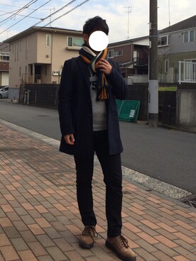 「COMME CA ISM（コムサイズム）のアイテム（その他アウター）」を使った、YNさん（メンズ・169cm）の冬コーディネート