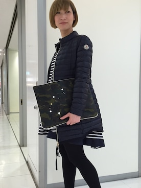 「MONCLER（モンクレール）のアイテム（ダウンジャケット/コート）」を使った、CROMAGNON TKWさん（レディース・162cm）の冬コーディネート