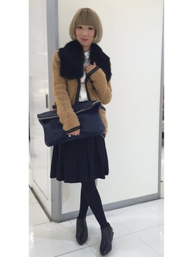 「k3&co.（ケイスリーアンドコー）のアイテム（スカート）」を使った、CROMAGNON TKWさん（レディース・162cm）の冬コーディネート