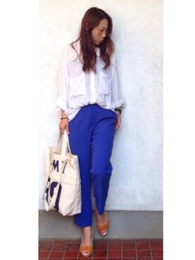 「Radiate（ラディエイト）のアイテム（パンツ）」を使った、hanaさん（レディース・156cm）の夏コーディネート