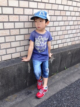 「fith社」｜「アイテム（キャップ）」を使った、かぽねさん（キッズ・100cm）の夏コーディネート