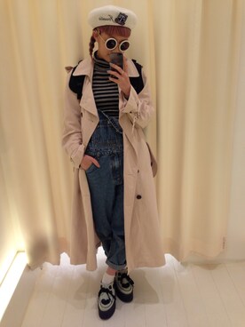 「FIG&VIPER（フィグアンドバイパー）のアイテム（トレンチコート）」を使った、峯山 愛さん（レディース・163cm）の春コーディネート