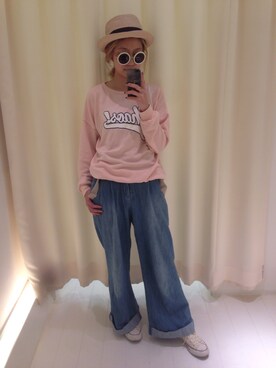 「#バギーパンツ」｜峯山 愛さん（レディース・163cm）の夏コーディネート