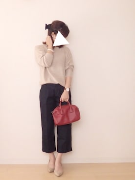 「アイテム（ボストンバッグ）」を使った、namiheyさん（レディース・158cm・30代）の秋コーディネート