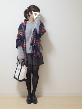 「もけもけ」｜「アイテム（ブーツ）」を使った、namiheyさん（レディース・158cm）の秋コーディネート