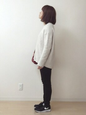 「アイテム（ボストンバッグ、レッド系）」を使った、namiheyさん（レディース・158cm）の冬コーディネート