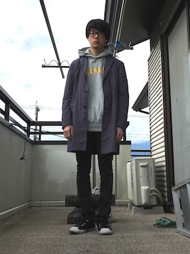「ラッドミュージシャン」｜「アイテム（チェスターコート）」を使った、もりっちさん（メンズ・170cm）の冬コーディネート