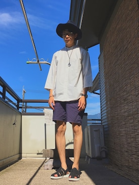 「アイテム（バングル/リストバンド）」を使った、もりっちさん（メンズ・170cm・20代）の夏コーディネート