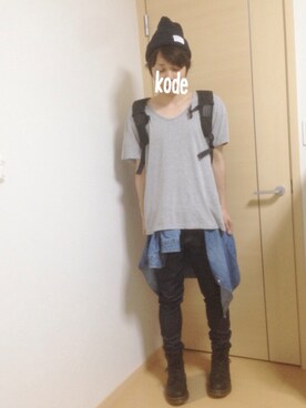 「Dr. Martens（ドクターマーチン）のアイテム（パンツ）」を使った、kodeさん（メンズ・167cm）の夏コーディネート