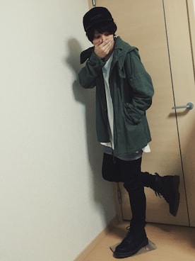 「Dr. Martens（ドクターマーチン）のアイテム（パンツ）」を使った、kodeさん（メンズ・167cm）の冬コーディネート