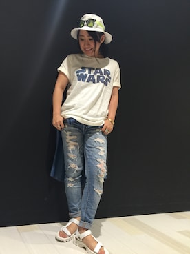 大宮マルイBOYCOTT スタッフ3さん（レディース・155cm）の夏コーディネート