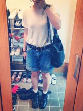 「Dickies（ディッキーズ）のアイテム（デニムパンツ、その他）」を使った、toさん（レディース・157cm）の夏コーディネート