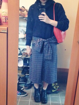 「kate spade new york（ケイトスペード ニューヨーク）のアイテム（ハンドバッグ、レッド系）」を使った、toさん（レディース・157cm）の秋コーディネート