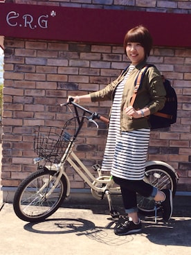 「cepo.」｜「アイテム（MA-1）」を使った、みきちゃんさん（レディース・160cm）の春コーディネート