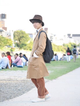 「BEAMS（ビームス）のアイテム（トレンチコート）」を使った、健斗@さん（メンズ・169cm）の冬コーディネート