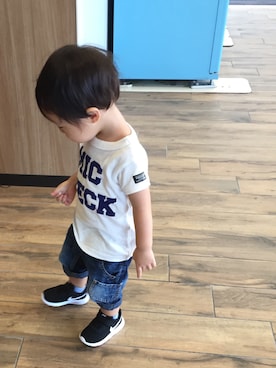 「MEIN HEIM（マイン　ハイム）のアイテム」を使った、はなさゆりさん（キッズ・90cm）の夏コーディネート