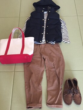 「B:MING by BEAMS（ビーミングバイビームス）のアイテム（その他パンツ、ブラウン系）」を使った、ニャモさん（レディース・161cm）の秋コーディネート