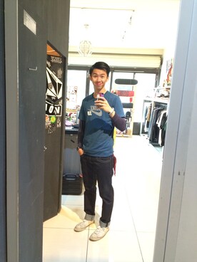 「Levis PReMIUM（リーバイスプレミアム）のアイテム（その他パンツ、ブラック系）」を使った、rickytricky9さん（メンズ・174cm）の春コーディネート