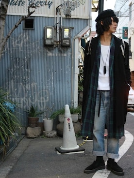 「ジョージコックス」｜「アイテム（ブーツ）」を使った、のったくん。さん（メンズ・174cm）の春コーディネート