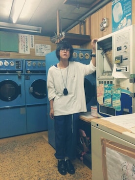 「ゆるパンツ」｜のったくん。さん（メンズ・174cm）の秋コーディネート
