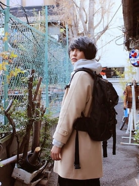 「アイテム（ステンカラーコート）」を使った、のったくん。さん（メンズ・174cm・10代）の冬コーディネート