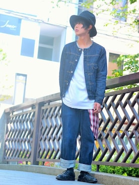 「HBNS（ハバノス）のアイテム（デニムジャケット）」を使った、のったくん。さん（メンズ・174cm）の春コーディネート