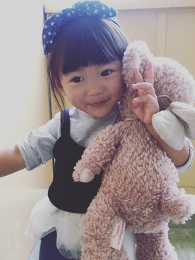 「アキコーデ」｜「アイテム（チュニック）」を使った、iori¨̮さん（キッズ・90cm）の秋コーディネート