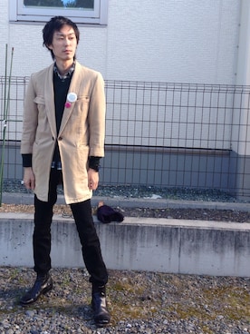 「THREE BLIND MICE（スリーブラインドマイス）のアイテム（ジャケット/アウター）」を使った、キャッチザレインボーさん（メンズ・171cm）の冬コーディネート