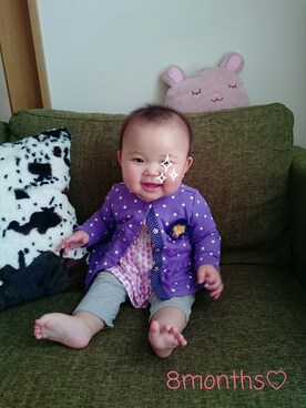 「Carter's（カーターズ）のアイテム（レッグウェア）」を使った、madoさん（キッズ・70cm）の春コーディネート