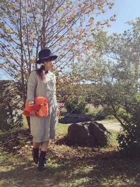 「ボーダーソックス」｜「アイテム（ブーツ）」を使った、♡、。・S♡、。・:*:・さん（レディース・159cm）の秋コーディネート