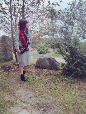 「PLAIN CLOTHING（プレーンクロージング）のアイテム（ブーツ）」を使った、♡、。・S♡、。・:*:・さん（レディース・159cm）の秋コーディネート