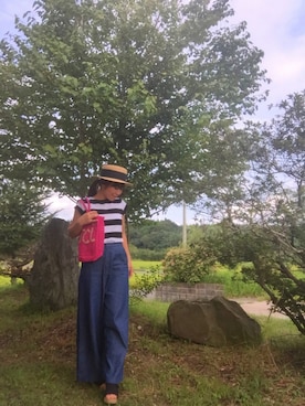 「muller of yoshiokubo（ミュラーオブヨシオクボ）のアイテム（その他パンツ）」を使った、♡、。・S♡、。・:*:・さん（レディース・159cm）の夏コーディネート