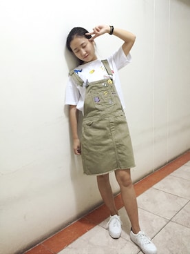 「ESP（イーエスピー）のアイテム（Tシャツ/カットソー）」を使った、静宝abcさん（レディース・160cm）の冬コーディネート