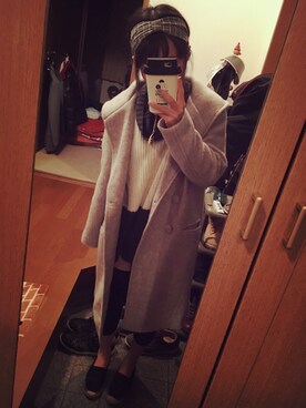 「DRESKIP（ドレスキップ）のアイテム（ダウンジャケット/コート）」を使った、a＊さん（レディース・152cm）の冬コーディネート