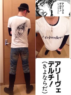 「アイテム（アナログ腕時計、ピンク系）」を使った、うえちんさん（メンズ・173cm）の冬コーディネート