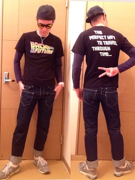 「アイテム（アナログ腕時計、ピンク系）」を使った、うえちんさん（メンズ・173cm）の春コーディネート